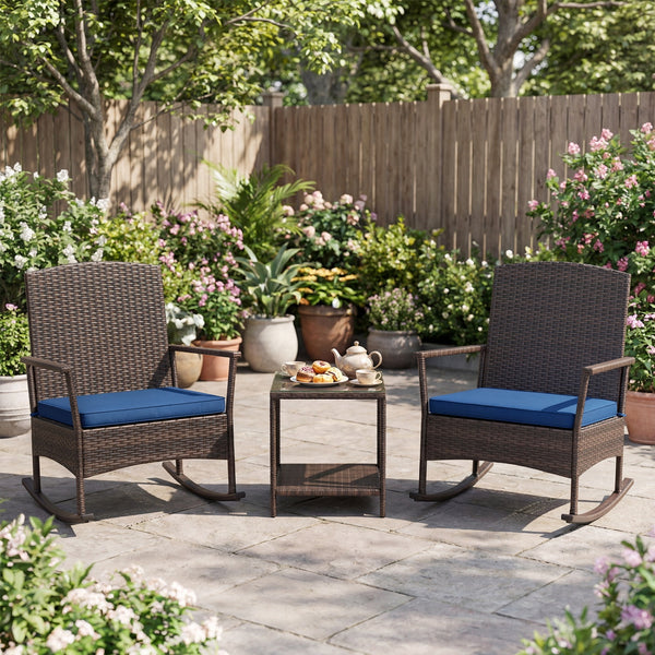 Stable rocking base with bottom stoppers and anti-slip pads<br>Wide seat and high backrest for better relaxation<br>Seat cushion with elastic fillings for extra comfort<br>Fixing ropes to keep cushions in place<br>Functional zippers for easy removal and w