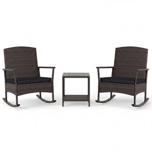 Stable rocking base with bottom stoppers and anti-slip pads<br>Wide seat and high backrest for better relaxation<br>Seat cushion with elastic fillings for extra comfort<br>Fixing ropes to keep cushions in place<br>Functional zippers for easy removal and w