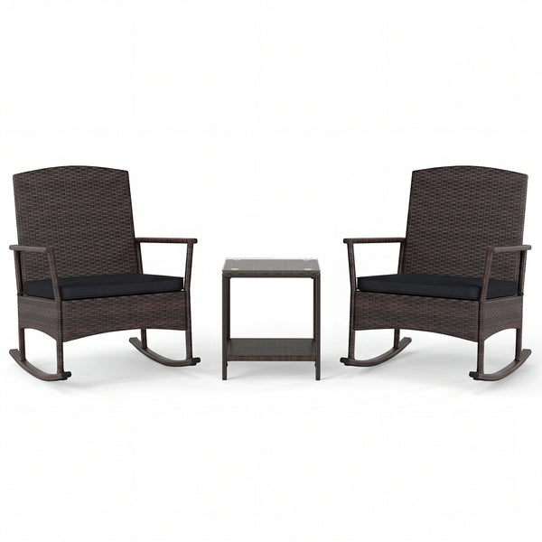 Stable rocking base with bottom stoppers and anti-slip pads<br>Wide seat and high backrest for better relaxation<br>Seat cushion with elastic fillings for extra comfort<br>Fixing ropes to keep cushions in place<br>Functional zippers for easy removal and w