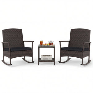 Stable rocking base with bottom stoppers and anti-slip pads<br>Wide seat and high backrest for better relaxation<br>Seat cushion with elastic fillings for extra comfort<br>Fixing ropes to keep cushions in place<br>Functional zippers for easy removal and w