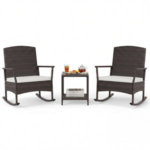 Stable rocking base with bottom stoppers and anti-slip pads<br>Wide seat and high backrest for better relaxation<br>Seat cushion with elastic fillings for extra comfort<br>Fixing ropes to keep cushions in place<br>Functional zippers for easy removal and w