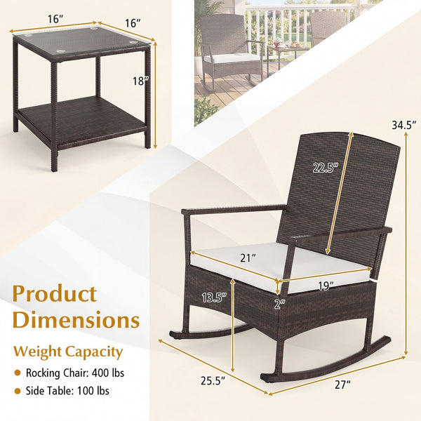 Stable rocking base with bottom stoppers and anti-slip pads<br>Wide seat and high backrest for better relaxation<br>Seat cushion with elastic fillings for extra comfort<br>Fixing ropes to keep cushions in place<br>Functional zippers for easy removal and w