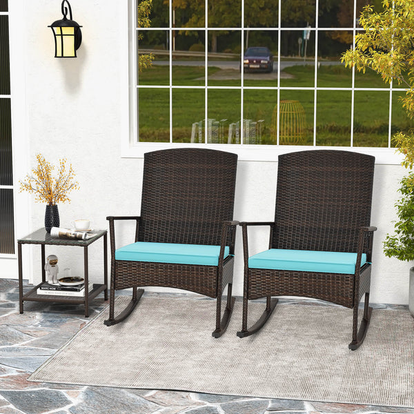 Stable rocking base with bottom stoppers and anti-slip pads<br>Wide seat and high backrest for better relaxation<br>Seat cushion with elastic fillings for extra comfort<br>Fixing ropes to keep cushions in place<br>Functional zippers for easy removal and w
