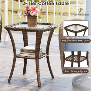 360Â° swiveling and smooth gliding make you fully relaxed<br>Crafted with well-woven rattan for long-lasting elegance<br>Soft seat and back cushions add more comfort<br>Zippers of seat cushions for easy cleaning<br>Tufted back cushions for more beauty<br>