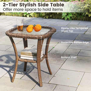 360Â° swiveling and smooth gliding make you fully relaxed<br>Crafted with well-woven rattan for long-lasting elegance<br>Soft seat and back cushions add more comfort<br>Zippers of seat cushions for easy cleaning<br>Tufted back cushions for more beauty<br>