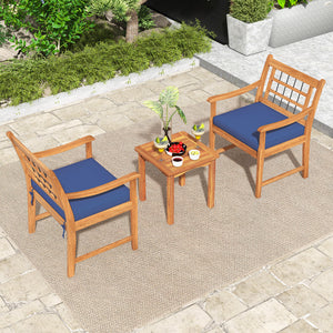 Constructed of premium acacia wood for long-lasting use and elegance<br>Each chair can load up to 400 lbs<br>Elastic seat cushions bring endless comfort<br>Functional zippers make maintenance much easier<br>Fixing ties prevent the cushions from moving aro
