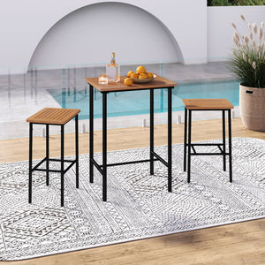 Solid acacia wood for high hardness and natural beauty<br>Ensure smooth and safe touch with a splinter-free surface<br>Make it safe to use thanks to the rounded corners<br>Sturdy metal construction for stable and reliable support<br>Reinforced crossbar an
