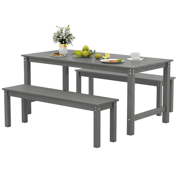 Â The all-weather HDPE material resists the elements  ensuring long-lasting use<br>Â Easy wipe surfaces offer low-maintenance care for great convenience<br>Â Add a touch of rustic charm with the wood-like surface<br>Â 67â€ x 32â€ large tabletop for ampl