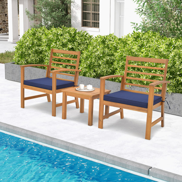 Sturdy acacia wood frame for lasting durability<br>Burr-free finish ensures a smooth and safe touch<br>Detachable cushion covers with practical zippers<br>High-density sponge for ultimate seating comfort<br>Ergonomic design supports and relaxes your body<