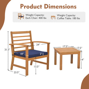 Sturdy acacia wood frame for lasting durability<br>Burr-free finish ensures a smooth and safe touch<br>Detachable cushion covers with practical zippers<br>High-density sponge for ultimate seating comfort<br>Ergonomic design supports and relaxes your body<