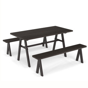 Ensure rustproof durability with premium zinc-iron alloy and galvanized iron <br>Come with strong stability thanks to the sturdy triangular structure <br>Adjustable foot pads of the table for balance maintenance <br>The dining table can support up to 350 