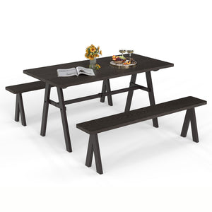Ensure rustproof durability with premium zinc-iron alloy and galvanized iron <br>Come with strong stability thanks to the sturdy triangular structure <br>Adjustable foot pads of the table for balance maintenance <br>The dining table can support up to 350 