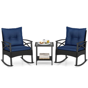 The hand-woven PE rattan is fade-resistant and sun-protective for durability<br>Ensure a stable structure with a heavy-duty metal frame<br>Gently lull you into a state of tranquility with a smooth rocking motion<br>Keep balance with anti-slip pads and sto