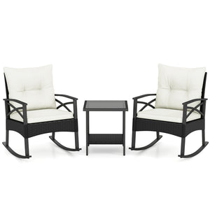The hand-woven PE rattan is fade-resistant and sun-protective for durability<br>Ensure a stable structure with a heavy-duty metal frame<br>Gently lull you into a state of tranquility with a smooth rocking motion<br>Keep balance with anti-slip pads and sto