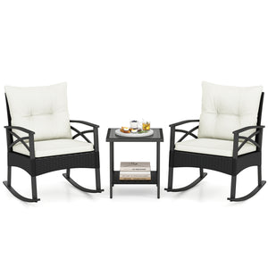 The hand-woven PE rattan is fade-resistant and sun-protective for durability<br>Ensure a stable structure with a heavy-duty metal frame<br>Gently lull you into a state of tranquility with a smooth rocking motion<br>Keep balance with anti-slip pads and sto