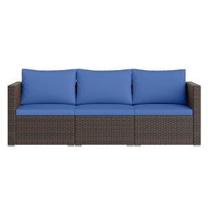 Hand-woven and sun-protective PE rattan for lasting use and beauty<br>Sponge-filled back and seat cushions offer additional coziness<br>Easy to remove and wash cushion covers with convenient zippers<br>Built-in armrests provide more support and relaxation