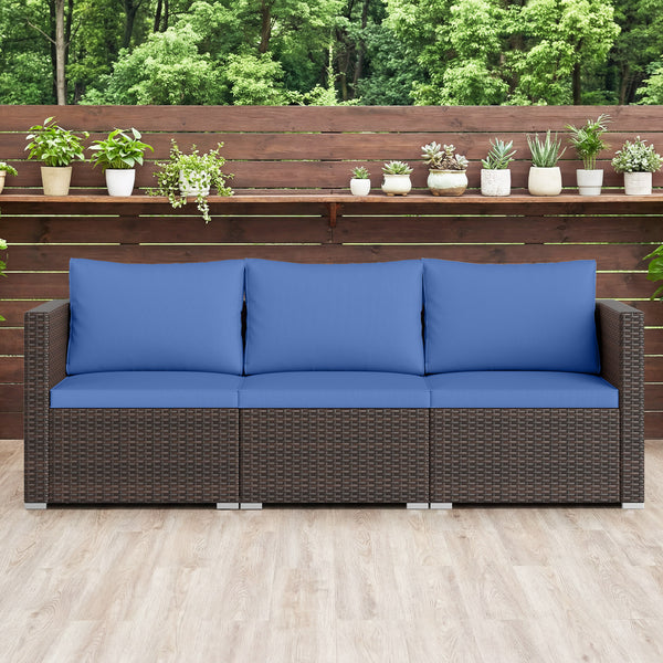 Hand-woven and sun-protective PE rattan for lasting use and beauty<br>Sponge-filled back and seat cushions offer additional coziness<br>Easy to remove and wash cushion covers with convenient zippers<br>Built-in armrests provide more support and relaxation