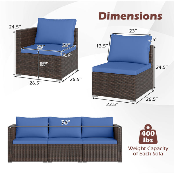 Hand-woven and sun-protective PE rattan for lasting use and beauty<br>Sponge-filled back and seat cushions offer additional coziness<br>Easy to remove and wash cushion covers with convenient zippers<br>Built-in armrests provide more support and relaxation
