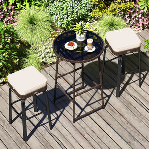 Hand-woven and sun-proof PE rattan for long-lasting use<br>360Â° swivel seats allow you to turn in any direction as needed<br>Sponge-filled cushions offer you an extra layer of comfort<br>Convenient zippers for removal and washing of cushion covers<br>Tog