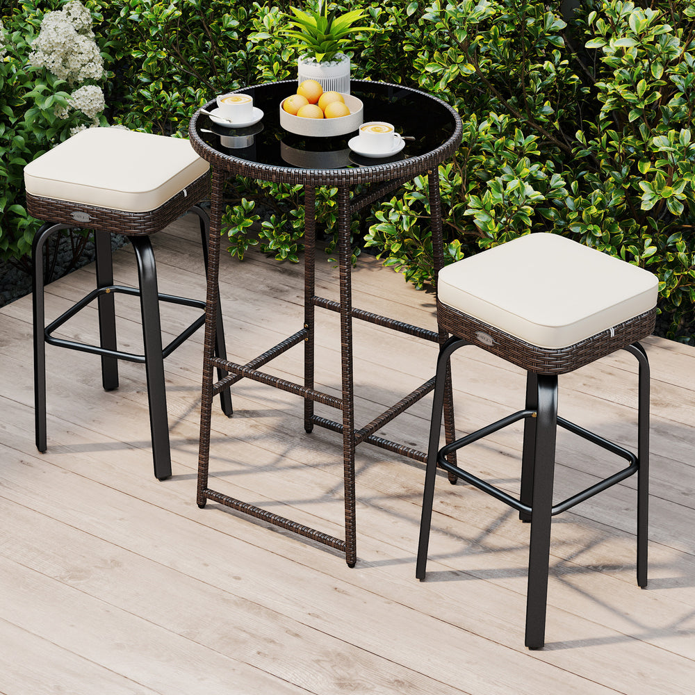 Hand-woven and sun-proof PE rattan for long-lasting use<br>360Â° swivel seats allow you to turn in any direction as needed<br>Sponge-filled cushions offer you an extra layer of comfort<br>Convenient zippers for removal and washing of cushion covers<br>Tog