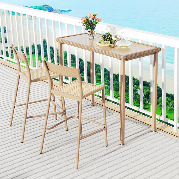 Rattan seat is breathable and easy-to-maintain<br>Metal supporting frame is sturdy and non-deformable<br>Slanted backrest and footrest offers a comfy sitting experience<br>Stackable design allows for compact storage<br>Featuring non-slip foot pads to prot