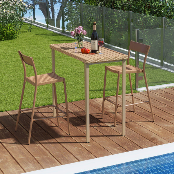 Rattan seat is breathable and easy-to-maintain<br>Metal supporting frame is sturdy and non-deformable<br>Slanted backrest and footrest offers a comfy sitting experience<br>Stackable design allows for compact storage<br>Featuring non-slip foot pads to prot