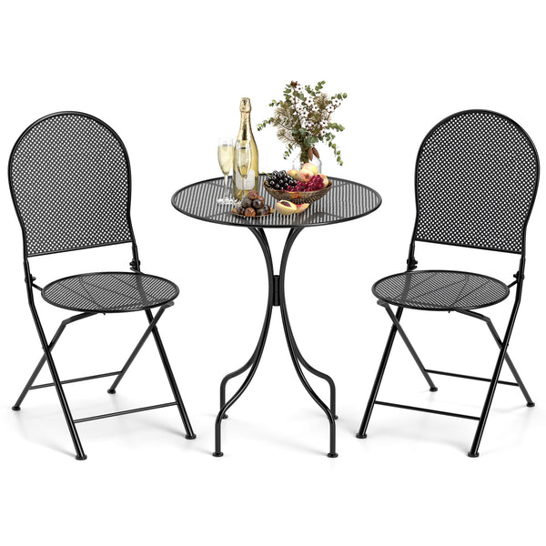 Crafted with a powder-coated metal frame for enhanced durability<br>Supports up to 330 lbs per chair  110 lbs for the table<br>Curved table legs provide robust support and stability<br>Chairs feature a sturdy X-shaped structure for optimal support<br>Ergo
