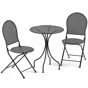 Crafted with a powder-coated metal frame for enhanced durability<br>Supports up to 330 lbs per chair  110 lbs for the table<br>Curved table legs provide robust support and stability<br>Chairs feature a sturdy X-shaped structure for optimal support<br>Ergo
