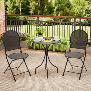 Crafted with a powder-coated metal frame for enhanced durability<br>Supports up to 330 lbs per chair  110 lbs for the table<br>Curved table legs provide robust support and stability<br>Chairs feature a sturdy X-shaped structure for optimal support<br>Ergo