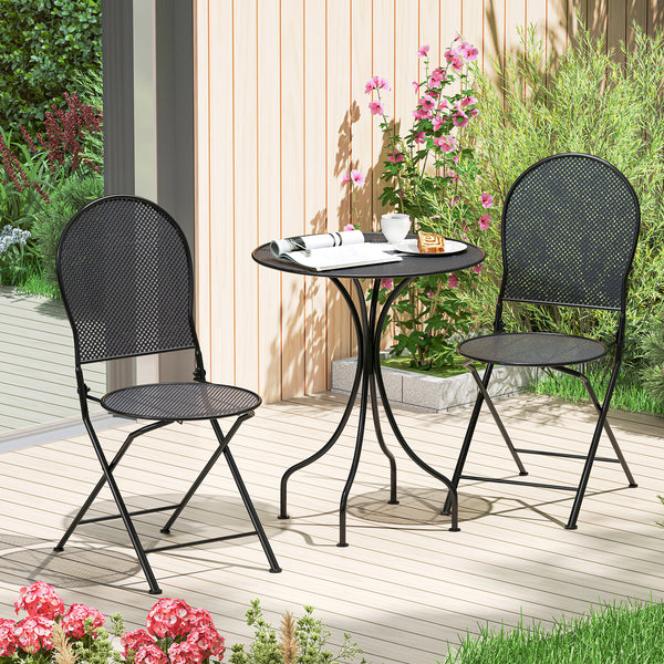 Crafted with a powder-coated metal frame for enhanced durability<br>Supports up to 330 lbs per chair  110 lbs for the table<br>Curved table legs provide robust support and stability<br>Chairs feature a sturdy X-shaped structure for optimal support<br>Ergo