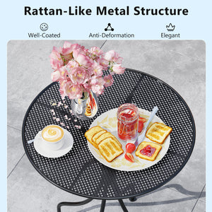 Crafted with a powder-coated metal frame for enhanced durability<br>Supports up to 330 lbs per chair  110 lbs for the table<br>Curved table legs provide robust support and stability<br>Chairs feature a sturdy X-shaped structure for optimal support<br>Ergo