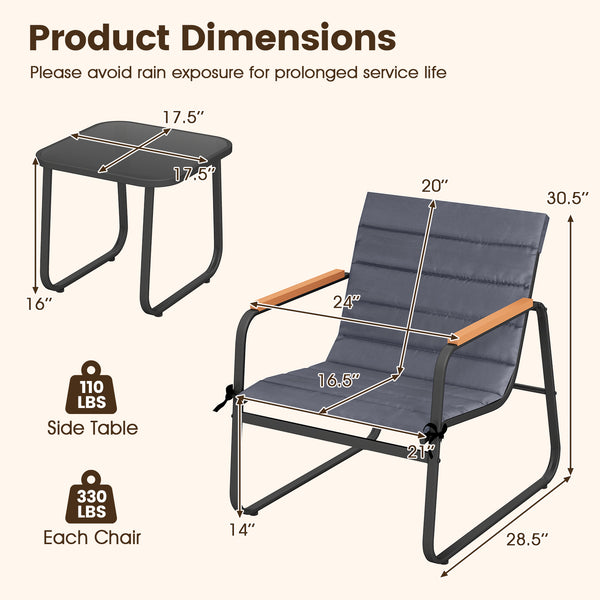 Meet your different seating needs with removable cushions<br>Make you feel comfortable with soft sponges<br>The fixing ties keep the cushions in place<br>Breathable fabric for enhanced comfort<br>Hold up to 330 lbs per chair for reliable support with stur