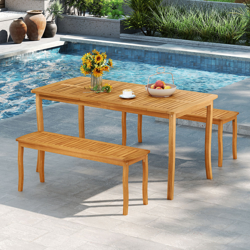 Provide sufficient space for a 6-person dinner party or gathering<br>Support DIY painting for creative and customizable appearance<br>Made from high-hardness acacia wood for reliable durability<br>Rest assured to use thanks to the splinter-free surface<br