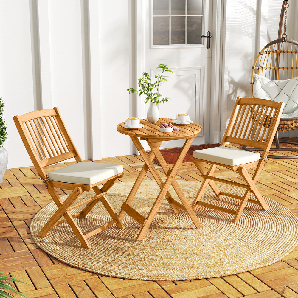 Smooth to the touch thanks to its splinter-free surface of acacia wood<br>Add a touch of natural beauty to your outdoor space<br>Please regularly oil the wood surface for optimal maintenance<br>The folding design makes it easy to store away when not in us