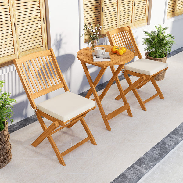 Smooth to the touch thanks to its splinter-free surface of acacia wood<br>Add a touch of natural beauty to your outdoor space<br>Please regularly oil the wood surface for optimal maintenance<br>The folding design makes it easy to store away when not in us