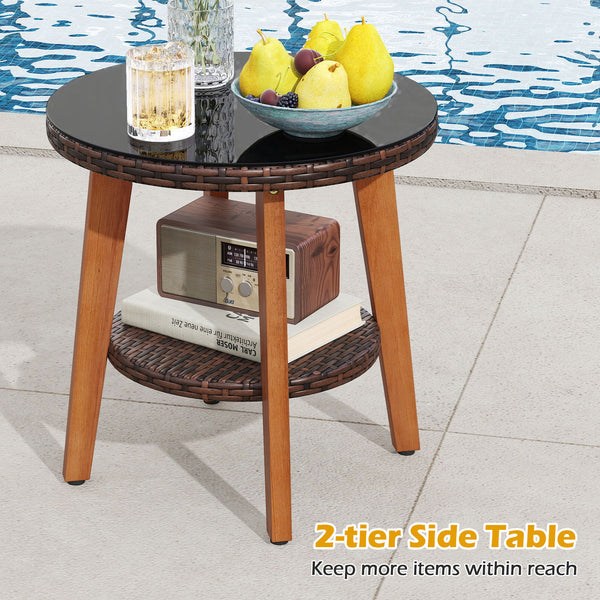 Back and seat cushions filled with soft sponge for added comfort<br>Smooth zippers make it easy to detach and wash the cushion covers<br>Selected acacia wood for sturdy construction and natural beauty<br>Built for lasting use with hand-woven and sun-proof