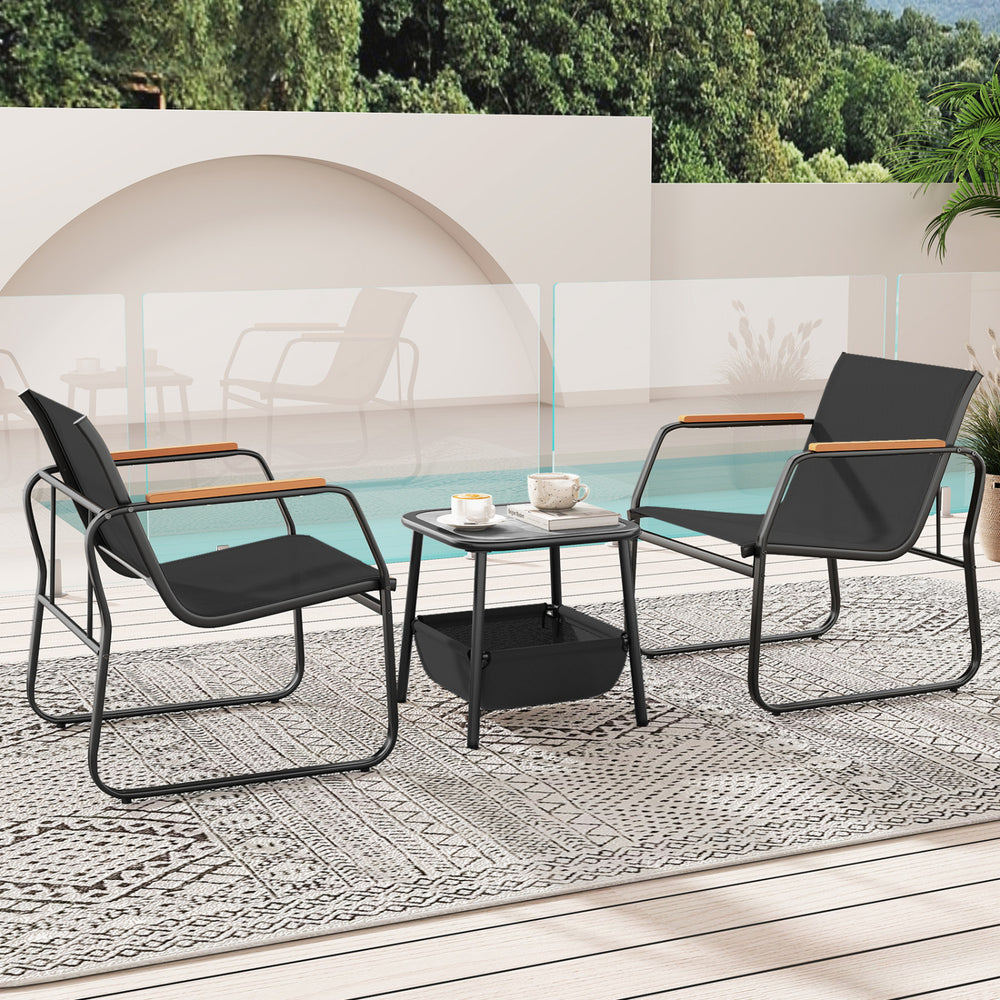 Offer ergonomic comfort with a 105Â° inclined backrest<br>The 21" wide seating area ensures ample seating space<br>Plastic wood armrests for extra coziness and elegance<br>Breathable mesh fabric keeps you cool in summer<br>Fade-resistant and wear-resistan