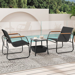Offer ergonomic comfort with a 105Â° inclined backrest<br>The 21" wide seating area ensures ample seating space<br>Plastic wood armrests for extra coziness and elegance<br>Breathable mesh fabric keeps you cool in summer<br>Fade-resistant and wear-resistan