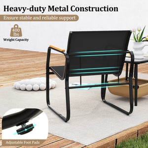 Offer ergonomic comfort with a 105Â° inclined backrest<br>The 21" wide seating area ensures ample seating space<br>Plastic wood armrests for extra coziness and elegance<br>Breathable mesh fabric keeps you cool in summer<br>Fade-resistant and wear-resistan