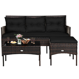 Sturdy steel frame ensures strong weight capacity <br>Premium rattan with all-weather resistance for long-time use <br>Cozy seat with high backrest and soft armrest offers comfort <br>High density cushion with removable cover makes maintenance easier <br>