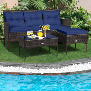 Sturdy steel frame ensures strong weight capacity <br>Premium rattan with all-weather resistance for long-time use <br>Cozy seat with high backrest and soft armrest offers comfort <br>High density cushion with removable cover makes maintenance easier <br>
