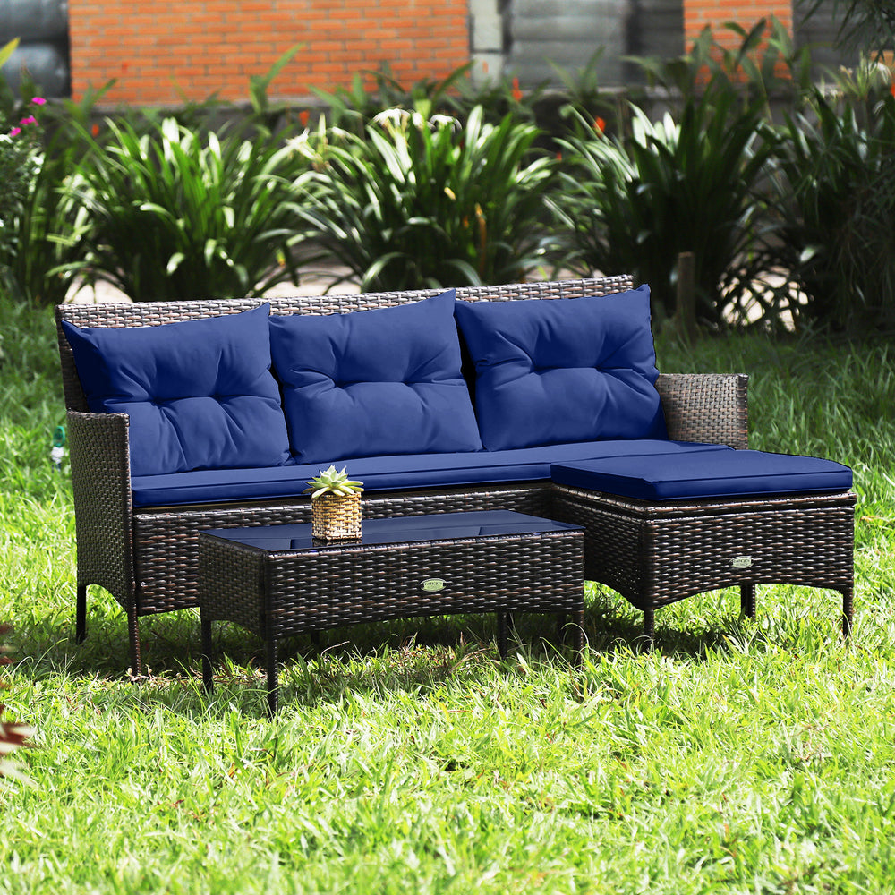 Sturdy steel frame ensures strong weight capacity <br>Premium rattan with all-weather resistance for long-time use <br>Cozy seat with high backrest and soft armrest offers comfort <br>High density cushion with removable cover makes maintenance easier <br>