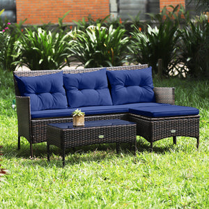 Sturdy steel frame ensures strong weight capacity <br>Premium rattan with all-weather resistance for long-time use <br>Cozy seat with high backrest and soft armrest offers comfort <br>High density cushion with removable cover makes maintenance easier <br>