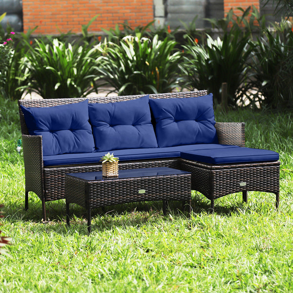 Sturdy steel frame ensures strong weight capacity <br>Premium rattan with all-weather resistance for long-time use <br>Cozy seat with high backrest and soft armrest offers comfort <br>High density cushion with removable cover makes maintenance easier <br>