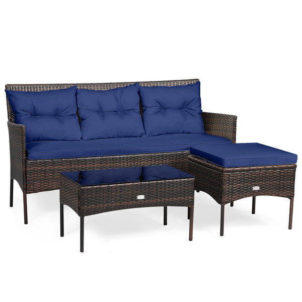 Sturdy steel frame ensures strong weight capacity <br>Premium rattan with all-weather resistance for long-time use <br>Cozy seat with high backrest and soft armrest offers comfort <br>High density cushion with removable cover makes maintenance easier <br>