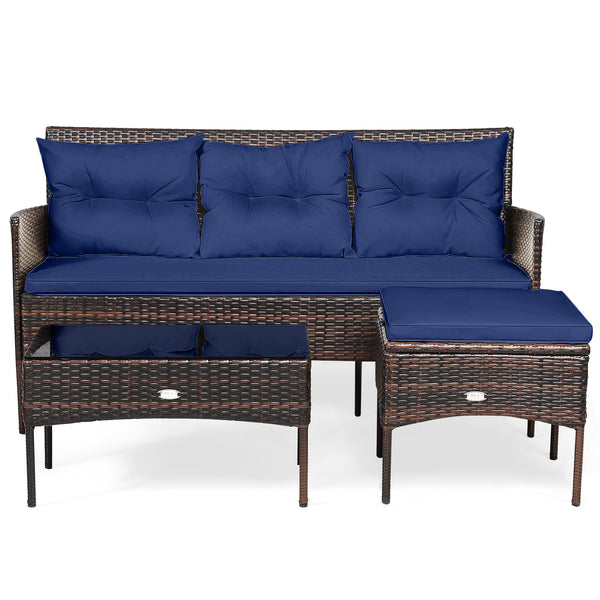 Sturdy steel frame ensures strong weight capacity <br>Premium rattan with all-weather resistance for long-time use <br>Cozy seat with high backrest and soft armrest offers comfort <br>High density cushion with removable cover makes maintenance easier <br>