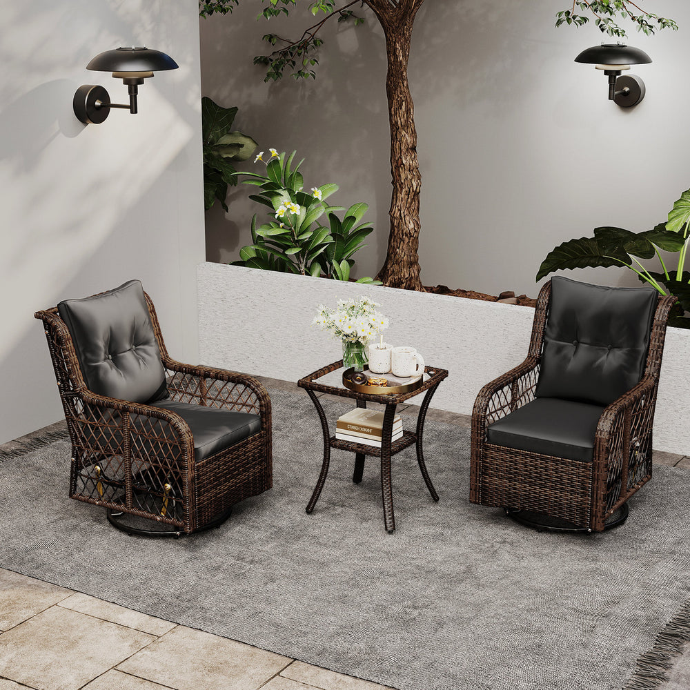 Effortless adjust your seating position to face any direction with 360Â° rotation<br>Ensure a fluid  back-and-forth movement for optimal relaxation with smooth rocking<br>The high-density sponges offer ultimate coziness for long periods of seating<br>Allo