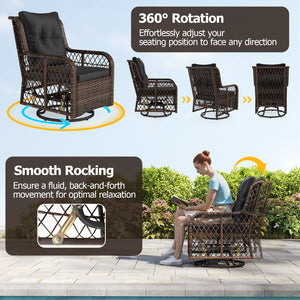 Effortless adjust your seating position to face any direction with 360Â° rotation<br>Ensure a fluid  back-and-forth movement for optimal relaxation with smooth rocking<br>The high-density sponges offer ultimate coziness for long periods of seating<br>Allo