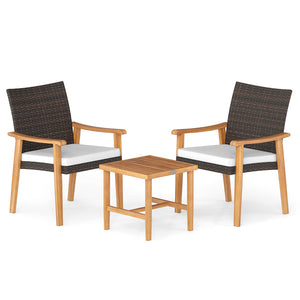Ensure long-lasting beauty thanks to the sun-protective PE rattan<br>It also makes you feel cool and breathable for lasting comfort<br>The solid acacia wood frame offers stable support for long-term use<br>The splinter-free surface ensures a smooth and sa