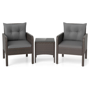 Â PE rattan is hand-woven for elegance and sun protection Â  <br>Â Soft cushions enhance seating comfort <br>Â Removable seat cushion covers for effortless cleaning <br>Â Each chair supports 400 lbs because of its strong metal frame <br>Â Adjustable foot 